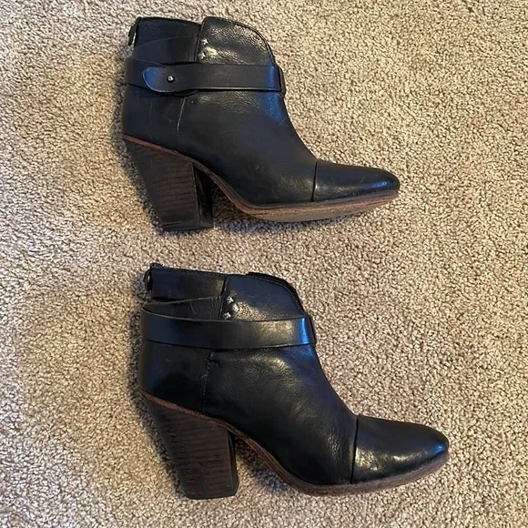 Black rag and bone harrow leather boots